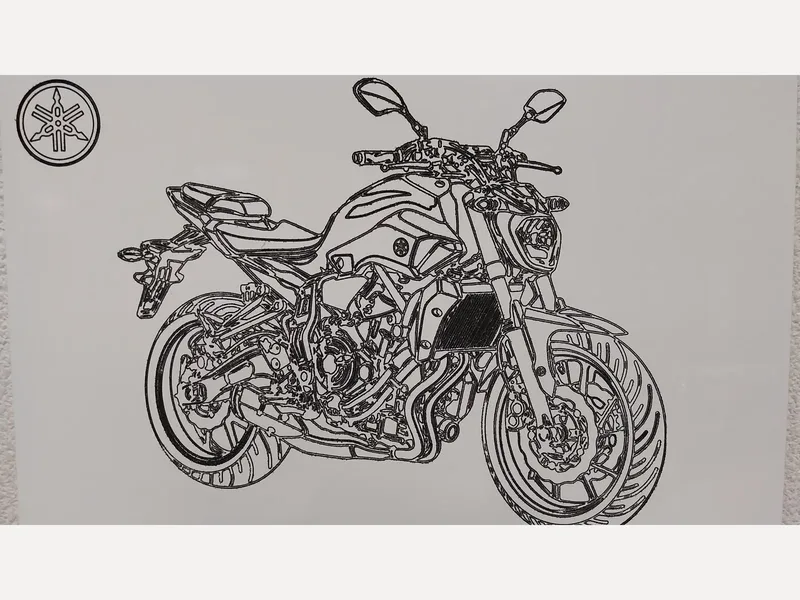 Motif de moto au trait
