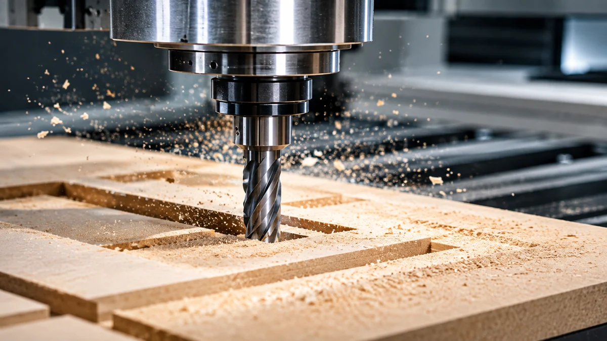 Illustration de fraisage CNC d’un panneau en bois